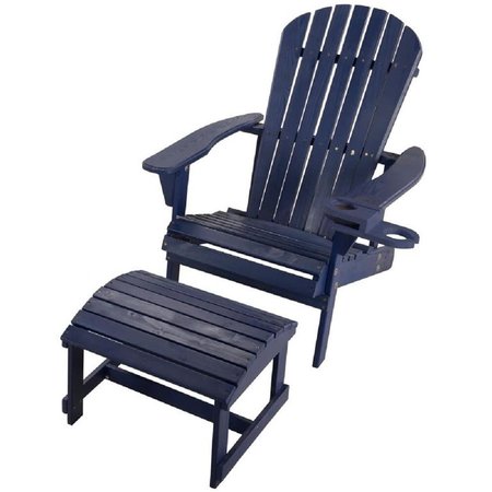 W UNLIMITED Earth Collection Adirondack Chair with Phone & Cup Holder, Navy SW2101NV-CHOT